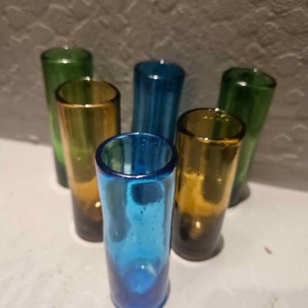 Set of 6 Handblown Mexican Shot Glasses